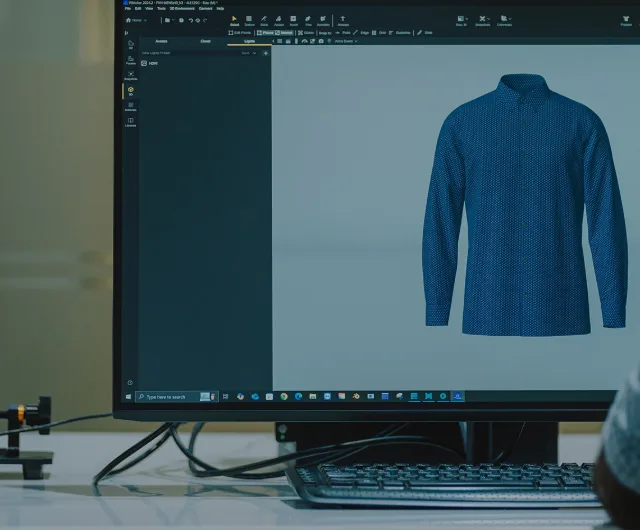 3D virtual sample on screen